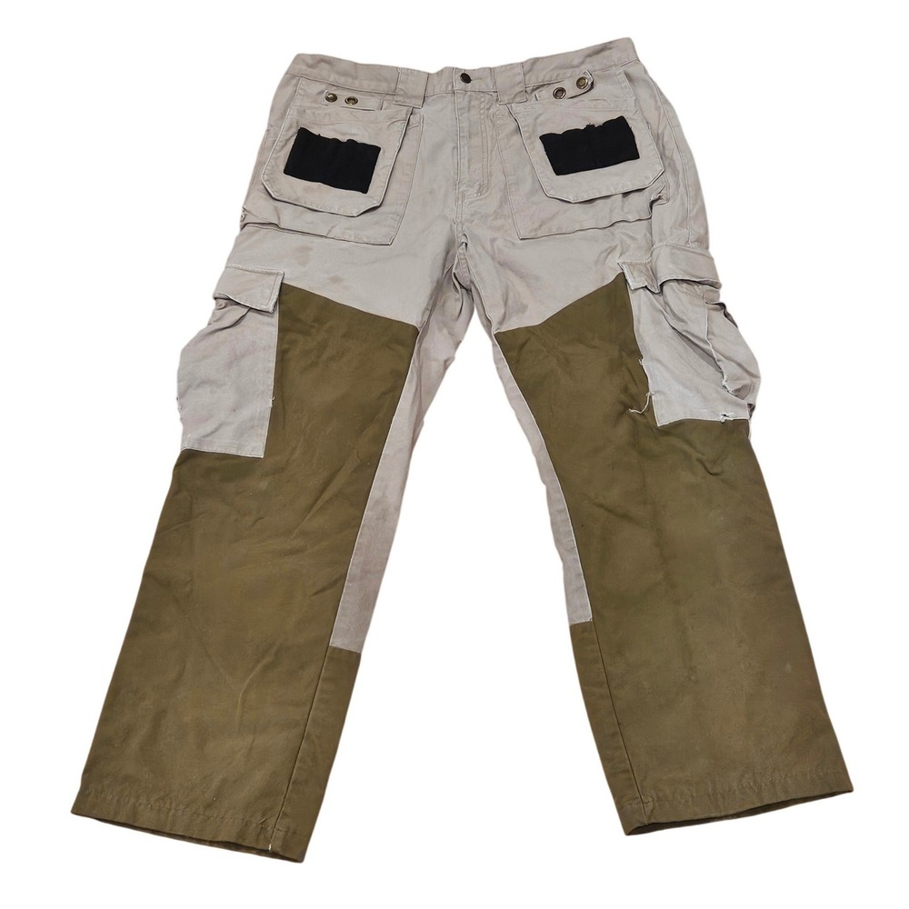 Cabelas Upland Hunting Pants Tan Olive Green Brush Cargo 38 x 29 Outdoors